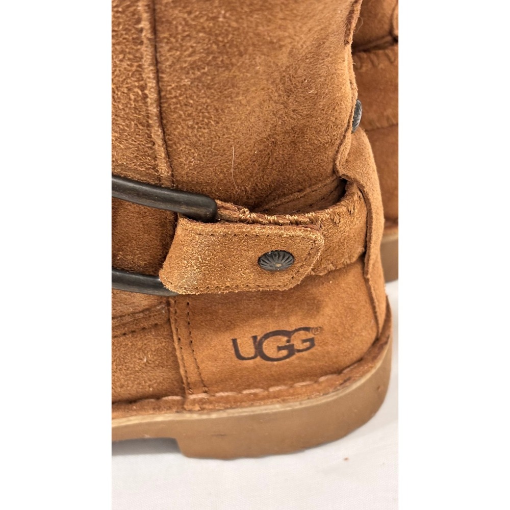 UGG Cedric Chestnut Brown Suede Shearling Lined Buckle Boots 1012360 Womens 6 - Picture 5 of 8